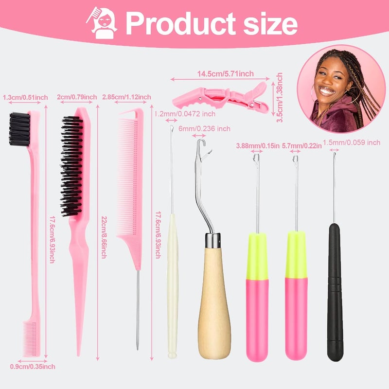 SWEET VIEW Crochet Hooks for Hair Set with 5pcs Different Size Crochet Needle, Latch Hook for Passion Twist Crochet Hair Extensions - Image 2